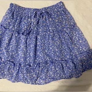 Mini Skirt Blue and White Flowers